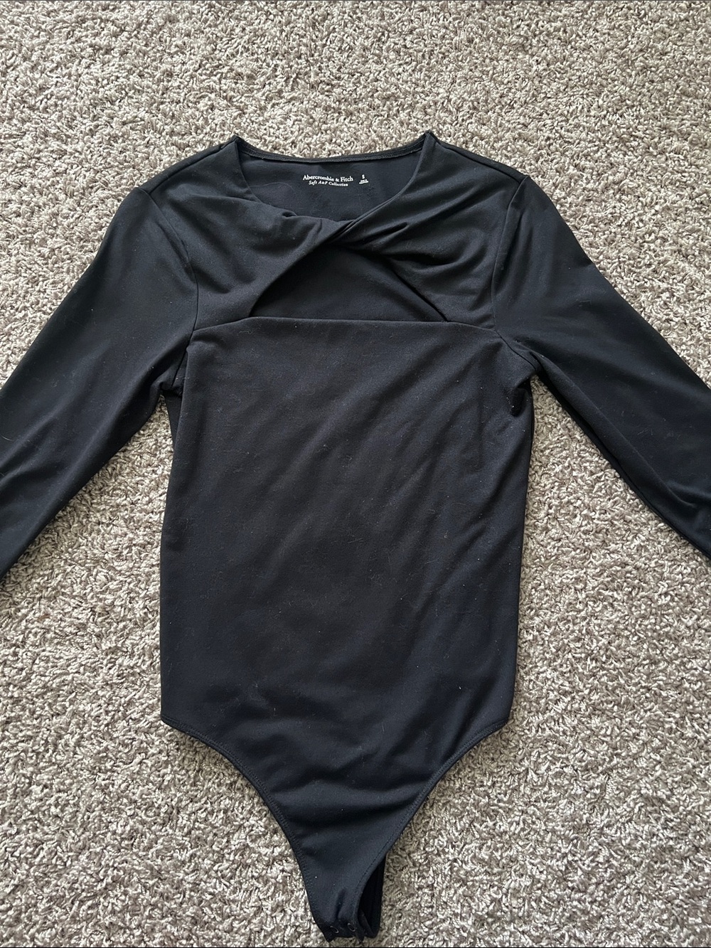 Abercrombie & Fitch Black Long-Sleeve Twist Bodysuit
